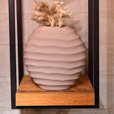 Flower vase ceramic Light Pink shade wide