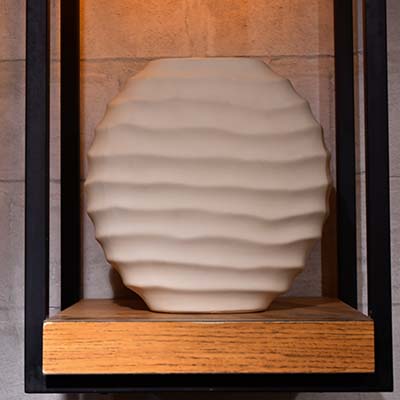 Flower vase ceramic Light Cream shade wide