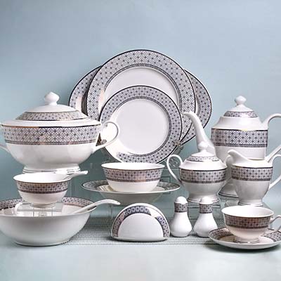 GLANCE Premium dinner set of 60 PC Bone china Grey England desig